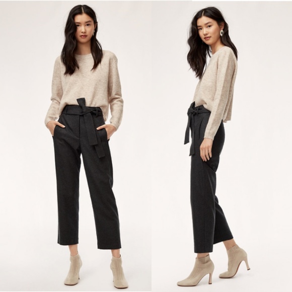 Aritzia Pants - Wilfred Cropped High-Waisted Tie-Front Pant